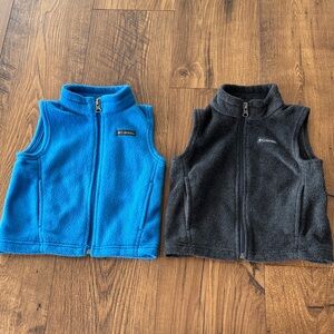 Bundle of 2 toddler Columbia fleece vests, size 2T